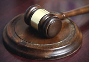 Municipal Court gavel on bench