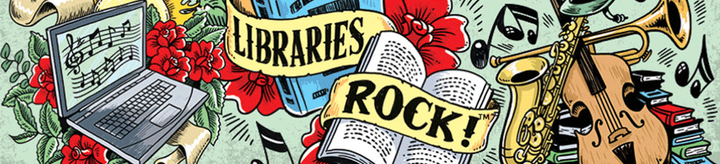 Libraries Rock summer reading program art