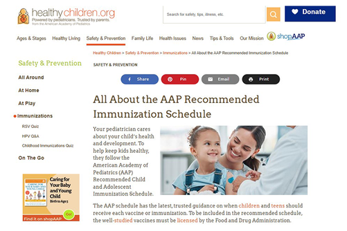 Healthy Children - All About AAP Recommended Immunization Schedule