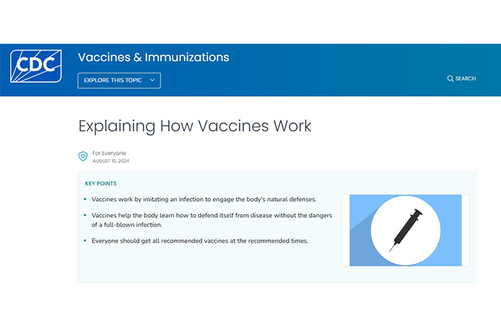 CDC - Explaining How Vaccines Work