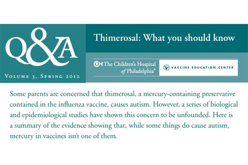 Children's Hospital of Philadelphia - Thimerosal: What You Should Know