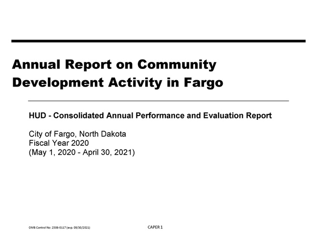 2020 Consolidated Annual Performance and Evaluation Report (CAPER)