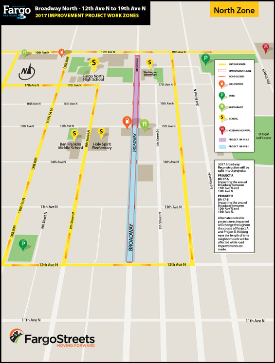 North Broadway Reconstruction Overview Map