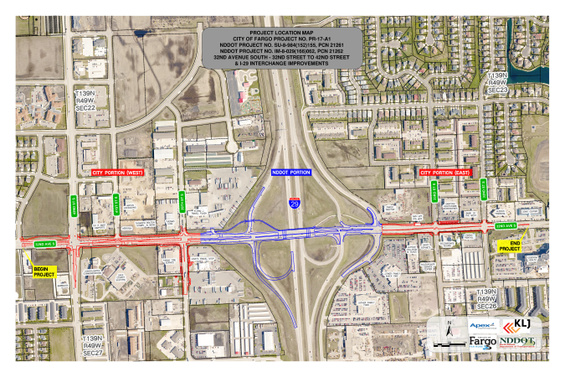 Work zone overview for 32nd Ave. Reconstruction Project between 32nd St. S and 43rd St. S