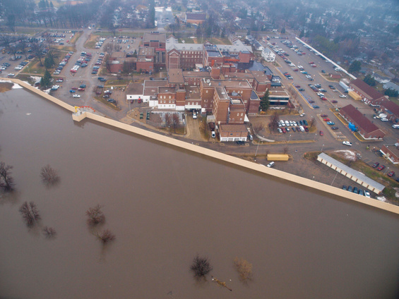 Fargo, N.D., March 24, 2009 -- US Coast Guard flyover to survey the Red River flooding. 