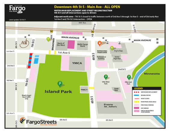 4th St/Main Ave Current Project Map