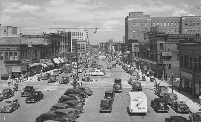 View of Broadway from 1941. Photo from the NDSU Archives