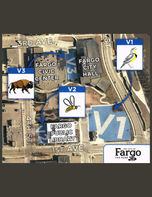 Parking Lot Map for Fargo Public Library