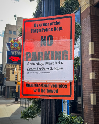 St. Patrick's Day Parade No Parking Signs