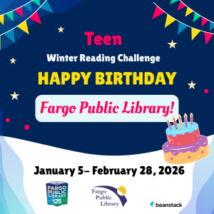 2026 Teen winter reading challenge graphic