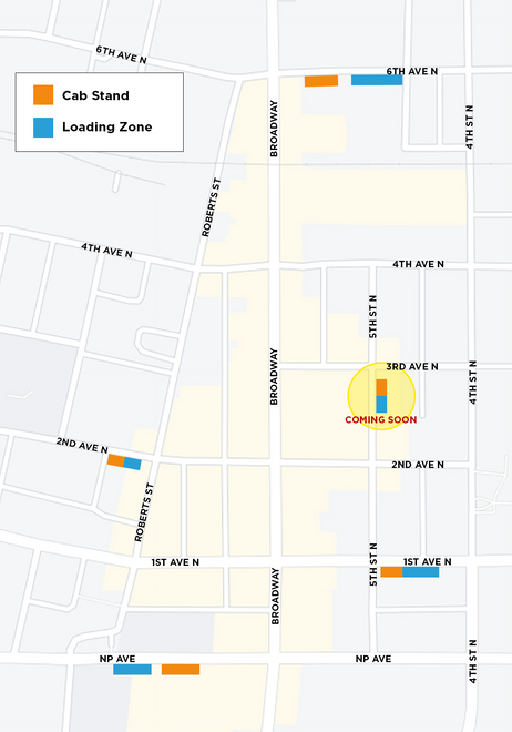 Cab Stand & Ride Share Loading Zone Map