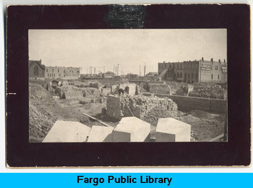Fargo's Carnegie Library construction