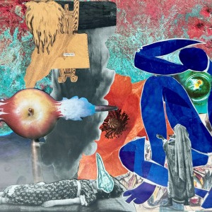 Scissors collage graphic