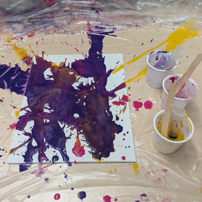 Syringe splatter painting