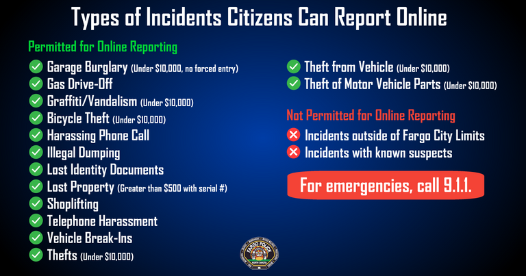 The City of Fargo - Citizen Online Police Reporting System
