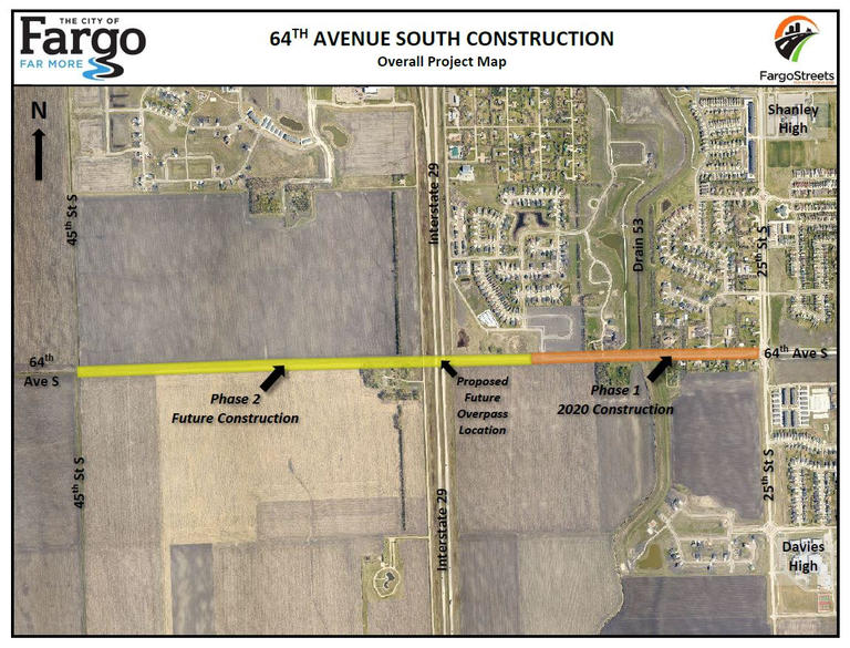 The City Of Fargo 64th Avenue South Construction 25th St To 45th St